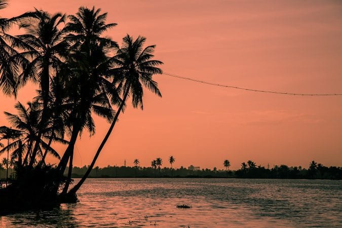 sunset, kerala, aleppay