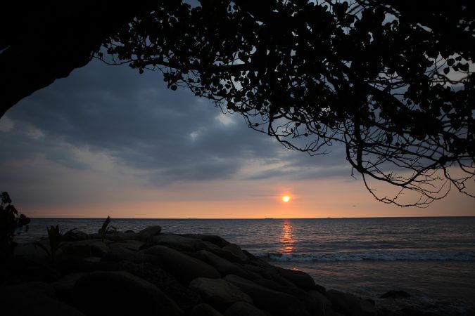 padang beach, sunset, indonesia