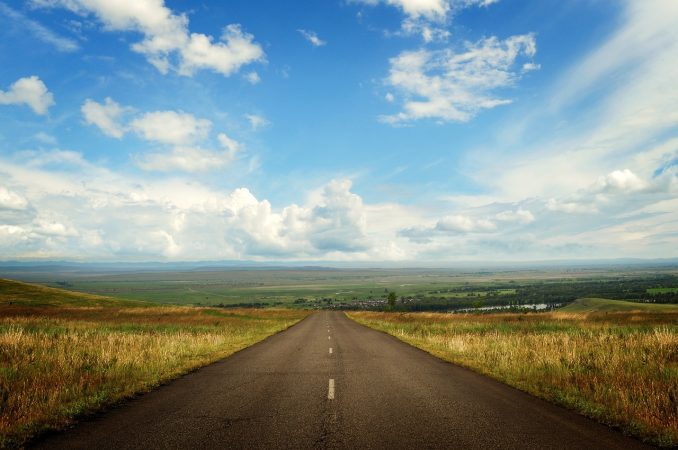 landscape, road, space