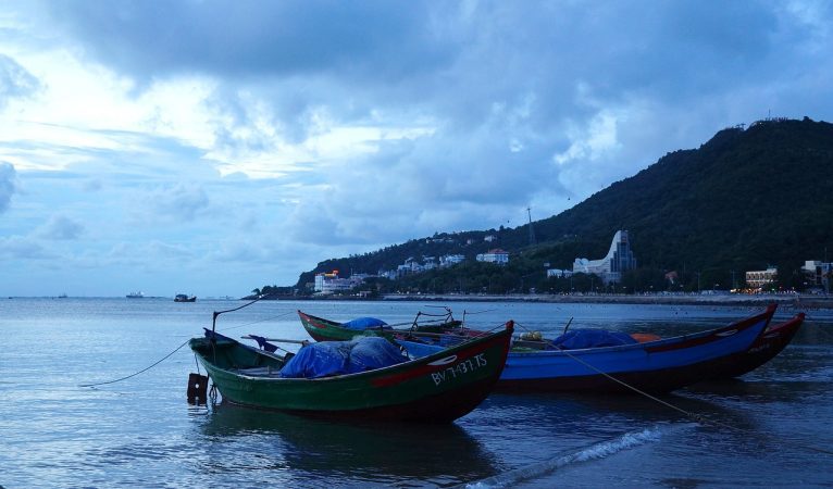 sea, boat, sunset