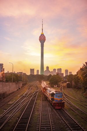 tower, building, road