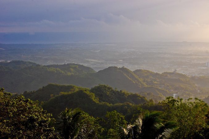 mountains, green, sunrise