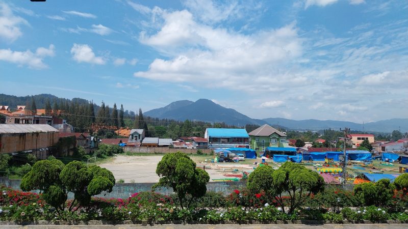 A view of a town from a balcony