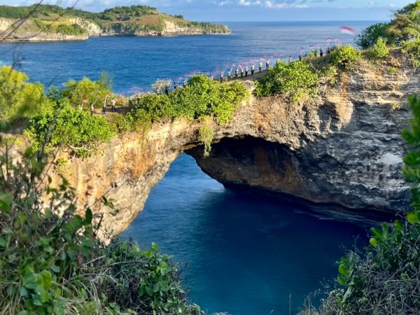 a view of the ocean from a cliff